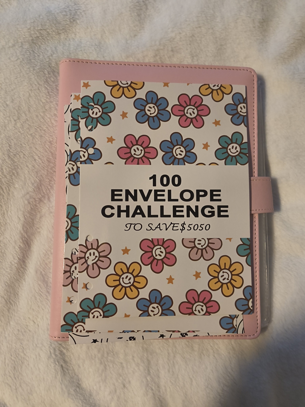 Pink 100 Envelopes Money Saving Challenge